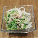 簡単　もやしと豆苗のにんにくツナ和え